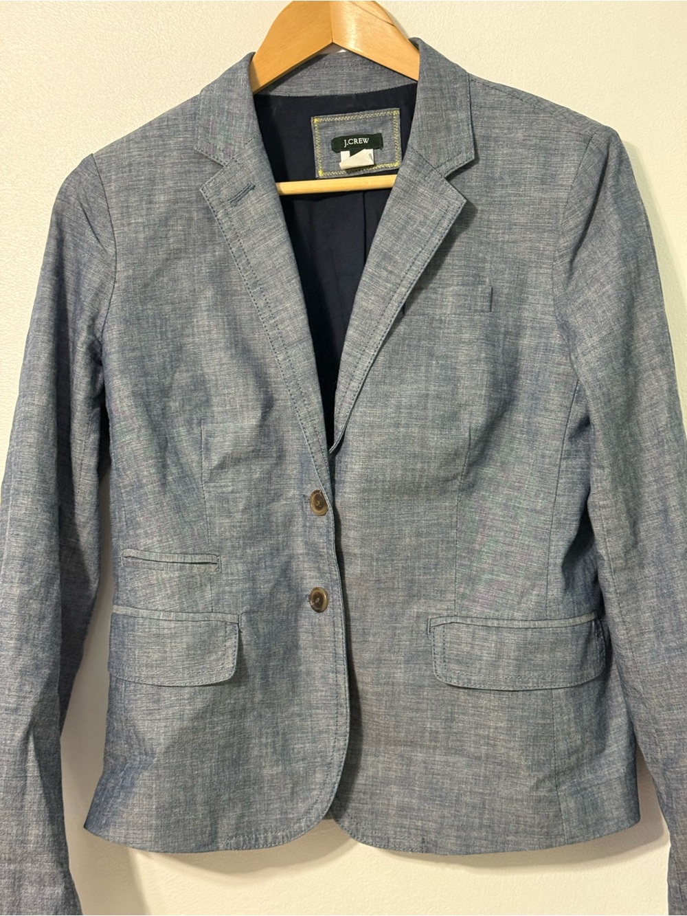 J. Crew Heathered Light Blue Linen-Blend Blazer